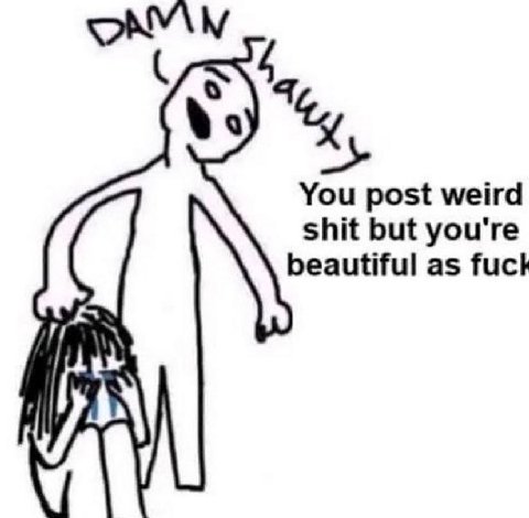 You post weird shit but you're beautiful as fuck