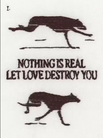 NOTHING IS REAL LET LOVE DESTROY YOU
