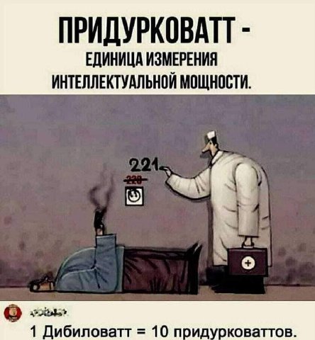 ПРИДУРКОВАТТ ЕДИНИЦА ИЗМЕРЕНИЯ ИНТЕЛЛЕКТУАЛЬНОЙ МОЩНОСТИ. 1 Дибиловатт 10 придурковаттов
