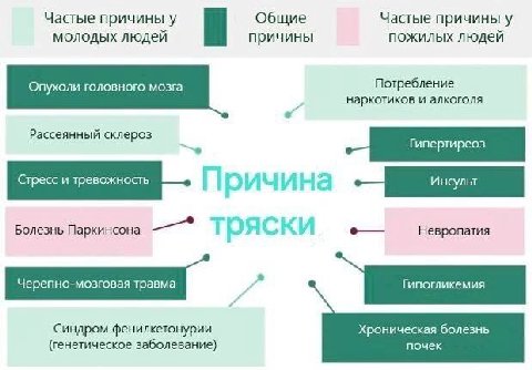 Частые причины у Общие Частые причины у молодых людеи причины пожилых людеи Потребление Опухоли головного мозга наркотиков и алкоголя Рассеянный склероз у. К] Болезнь Паркинсона Невропатия Черепно-моз