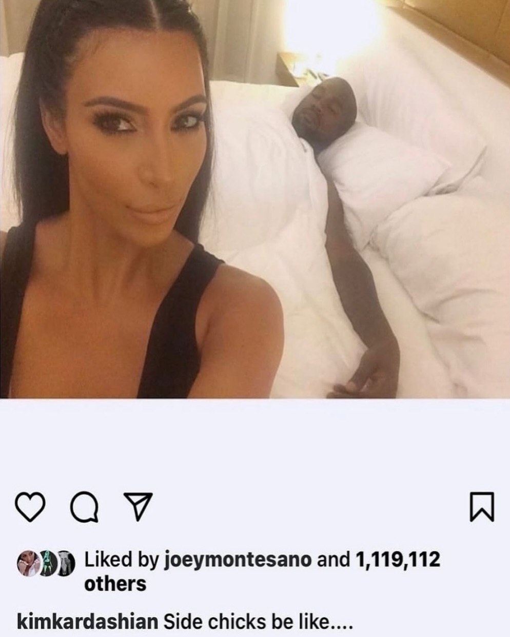 pip Liked joeymontesano and 1,119,112 others kimkardashian Side chicks be