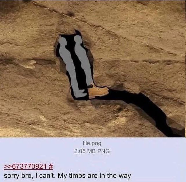 file.png 2.05 PNG >>673770921 sorry bro, can't. My timbs are in the way