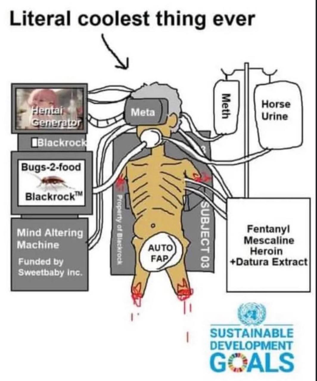 Literal coolest thing ever Meta Bugs-2-food Blackrock Mind Altering Mescaline Machine Heroin Funded +Datura Extract Sweetbaby inc. SUSTAINABLE DEVELOPMENT GOALS