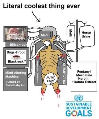 Literal coolest thing ever Meta Bugs-2-food Blackrock Mind Altering Mescaline Machine Heroin Funded +Datura Extract Sweetbaby inc. SUSTAINABLE DEVELOPMENT GOALS