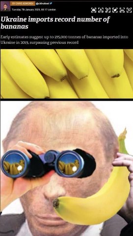 Tuesday January 2020, 00:17 London 3) {in} Ukraine imports record number of bananas Early estimates suggest up to 275,000 tonnes of bananas imported into Ukraine in 2019, surpassing previous record Ya