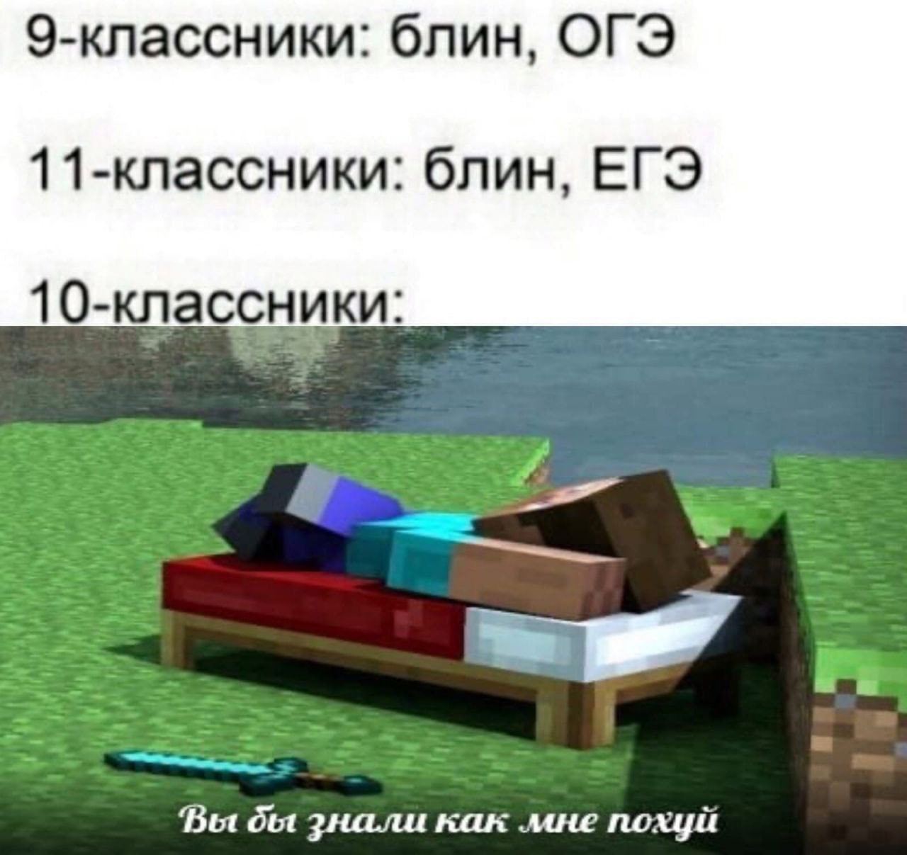 Э-классники: блин, OTS 11-классники: блин, ЕГЭ 1 0-классники: Вы знали как мне похуй