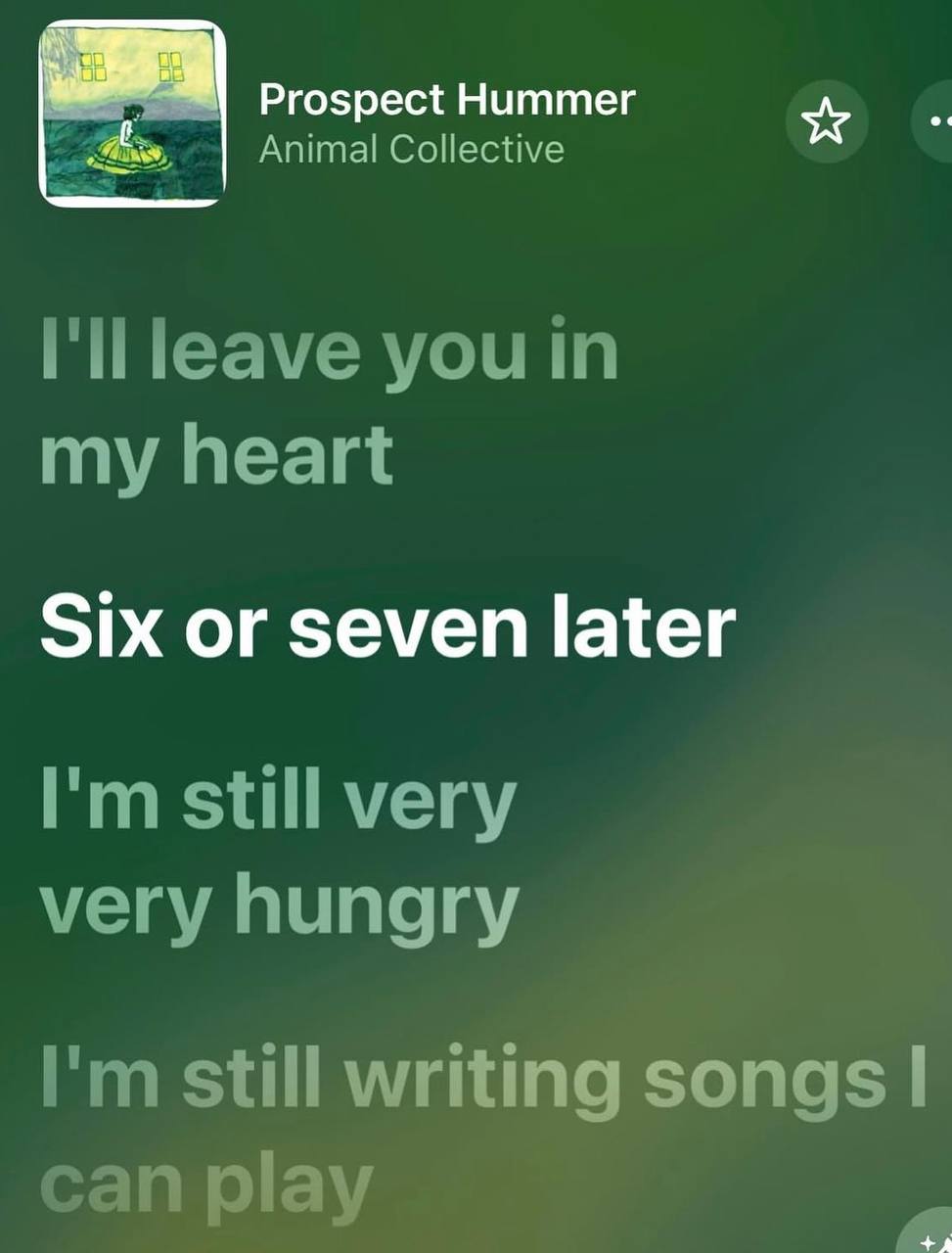 Prospect Hummer Animal Collective I'll leave you in my heart Six or seven later still very very hungry still writing songs can play