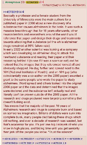 Anonymous [+1 12/10/22(Sat)16:20:57 No.407804185 >>407801914 Basically a professor and a female student from the University of Minnesota were the main authors for a published paper in 2006 about a new