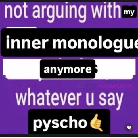 not arguing inner monologue whatever say