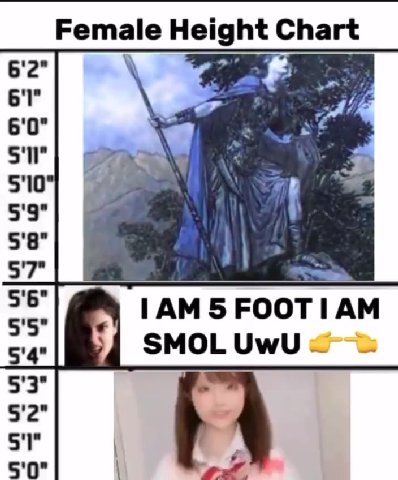 Female Height Chart