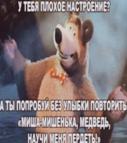 УТЕБЯ ПЛОХОЕ НАСТРОЕНИЕ? А ТЫ ПОПРОБУИ БЕЗ ПОВТОРИТЬ «МИШАМИШЕНЬКА, МЕДВЕДЬ, НАУЧИ МЕНЯ