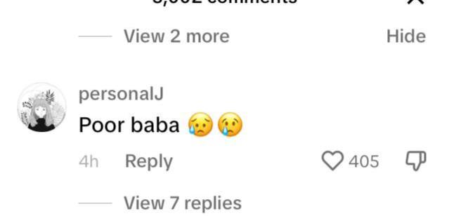 View 2 more Hide personalJ Poor baba Reply 405 View 7 replies