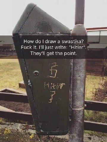 How до draw a swastika? Fuck it. I'll just write: They'll get the point. А у