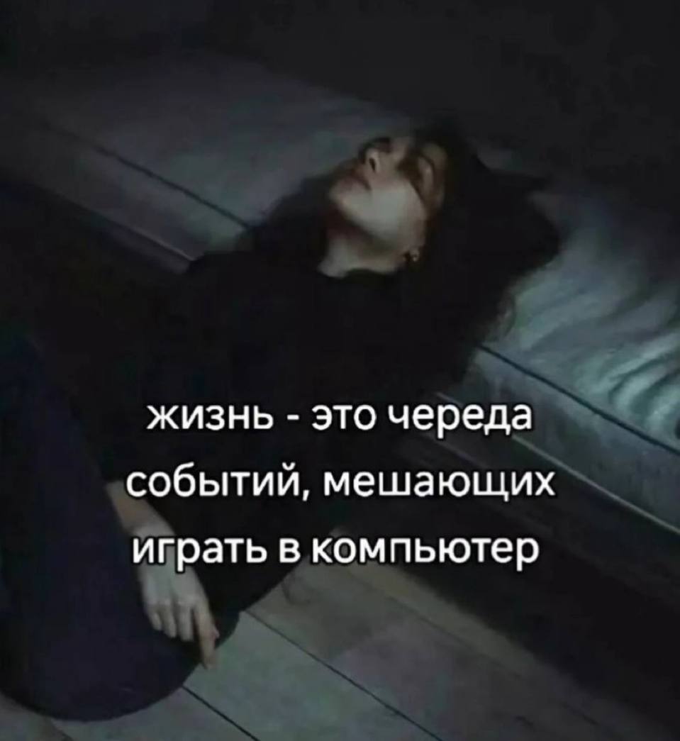жизнь это череда событий, мешающих играть в компьютер