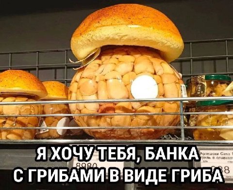 3 шоки С Я ХОЧУДТЕБЯ, БАНК A С ГРИБАМИ В ВИДЕ ГРИБА