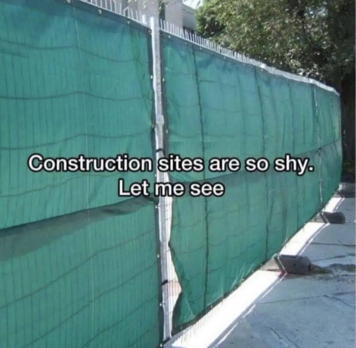 Construction are so shy. me see