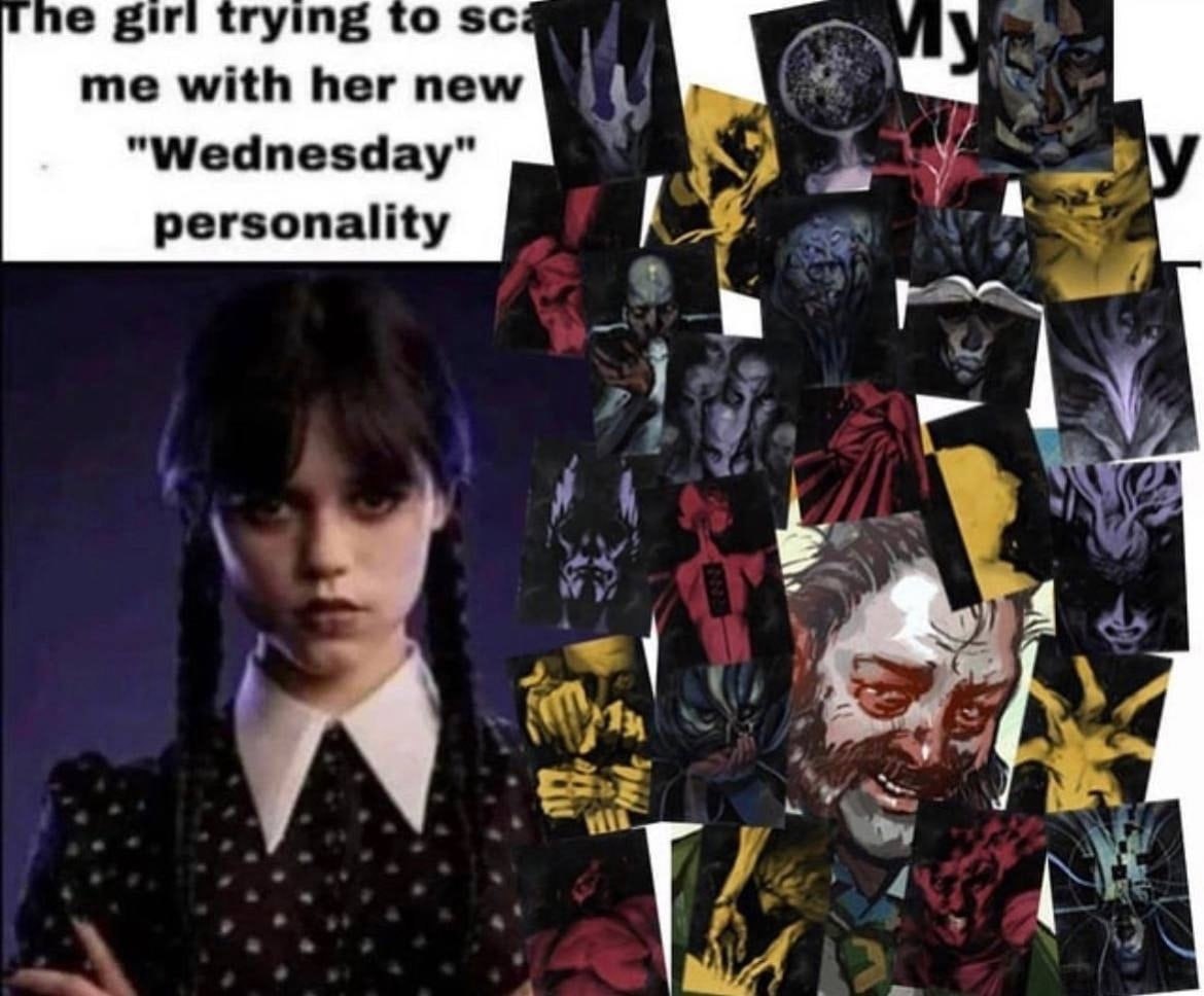 girl trying to me with her new “Wednesday” A personality 4
