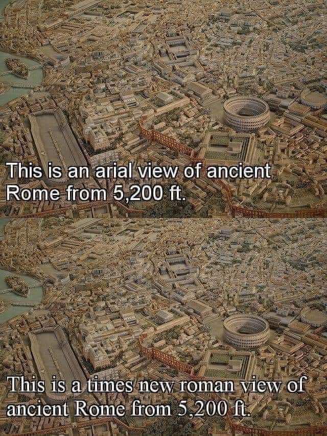 This is an arial view of ancient Rome from 5,200 This is а times new roman view of ancient Rome from 3.200