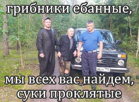 грибники ебанные мы ‘всех Вас найдем, проклятые