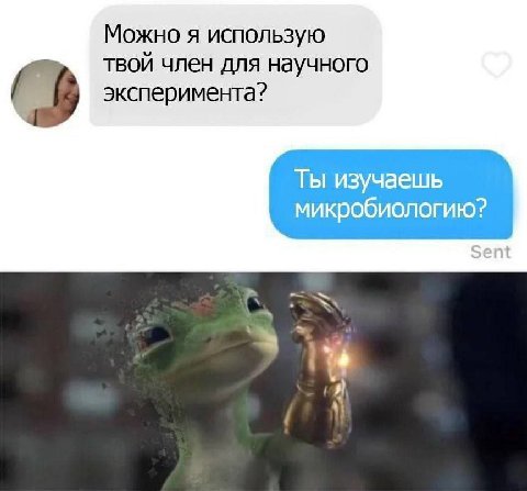 Можно я использую твой член для научного (в эксперимента? Ты изучаешь микробиологию?