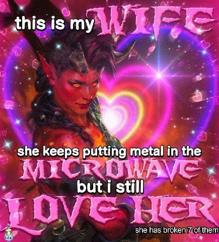 this she keeps putting metal in the she has broken