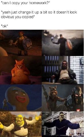can copy your homework?" yeah just change it up a bit so it doesn't look obvious you copied