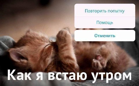 Повторить попытку Помощь Отменить Как я встаю утром