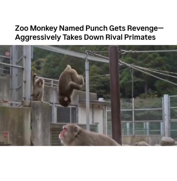 Zoo Monkey Named Punch Gets Revenge— Aggressively Takes Down Rival Primates