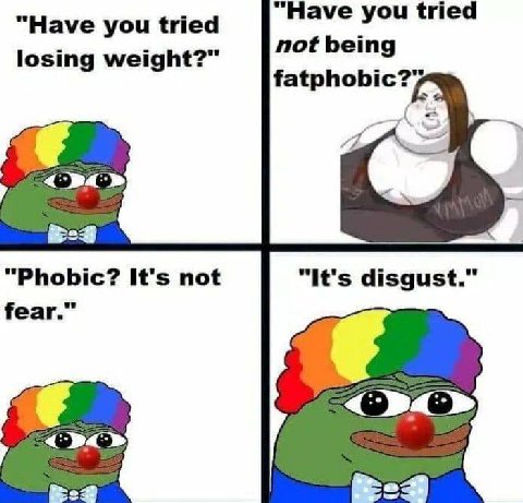 “Have you tried “Have you tried losing weight?" not being <a} “Phobic? It's not “It's disgust.” fear.”