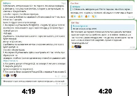 dablyou Can You 1.Отключить авторизацию SSH по паролю. На обоих серверах. dablyou 2. Добавить пользователя DevOps, настроить авторизацию по 1.Отключить авторизацию SSH по паролю. На обоих серве... клю