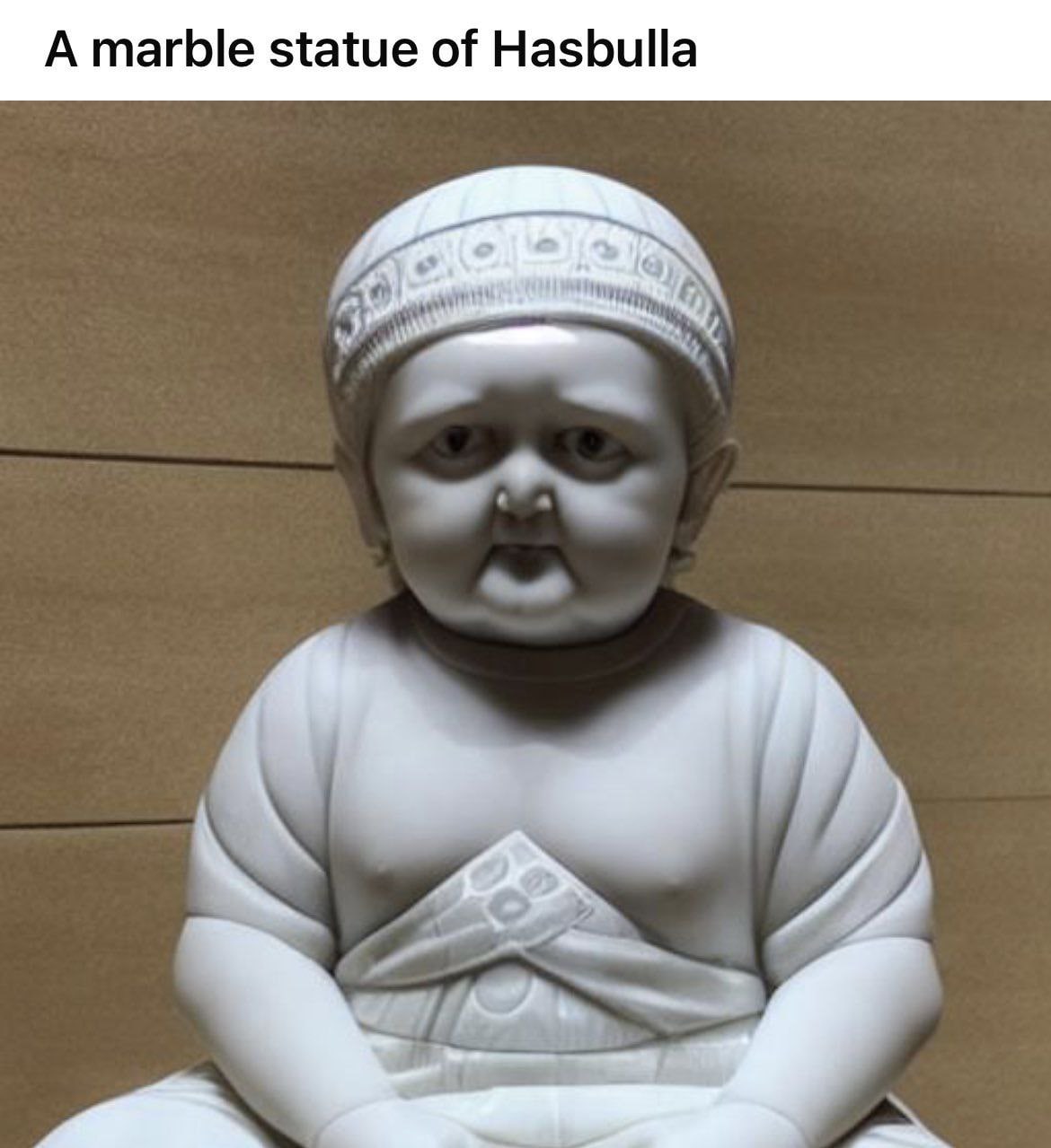 A marble statue of Hasbulla
