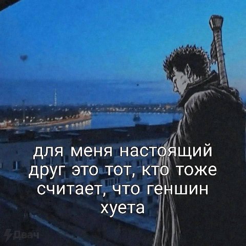 для меня настоящий друг это тот, кто тоже считает, что геншин хуета
