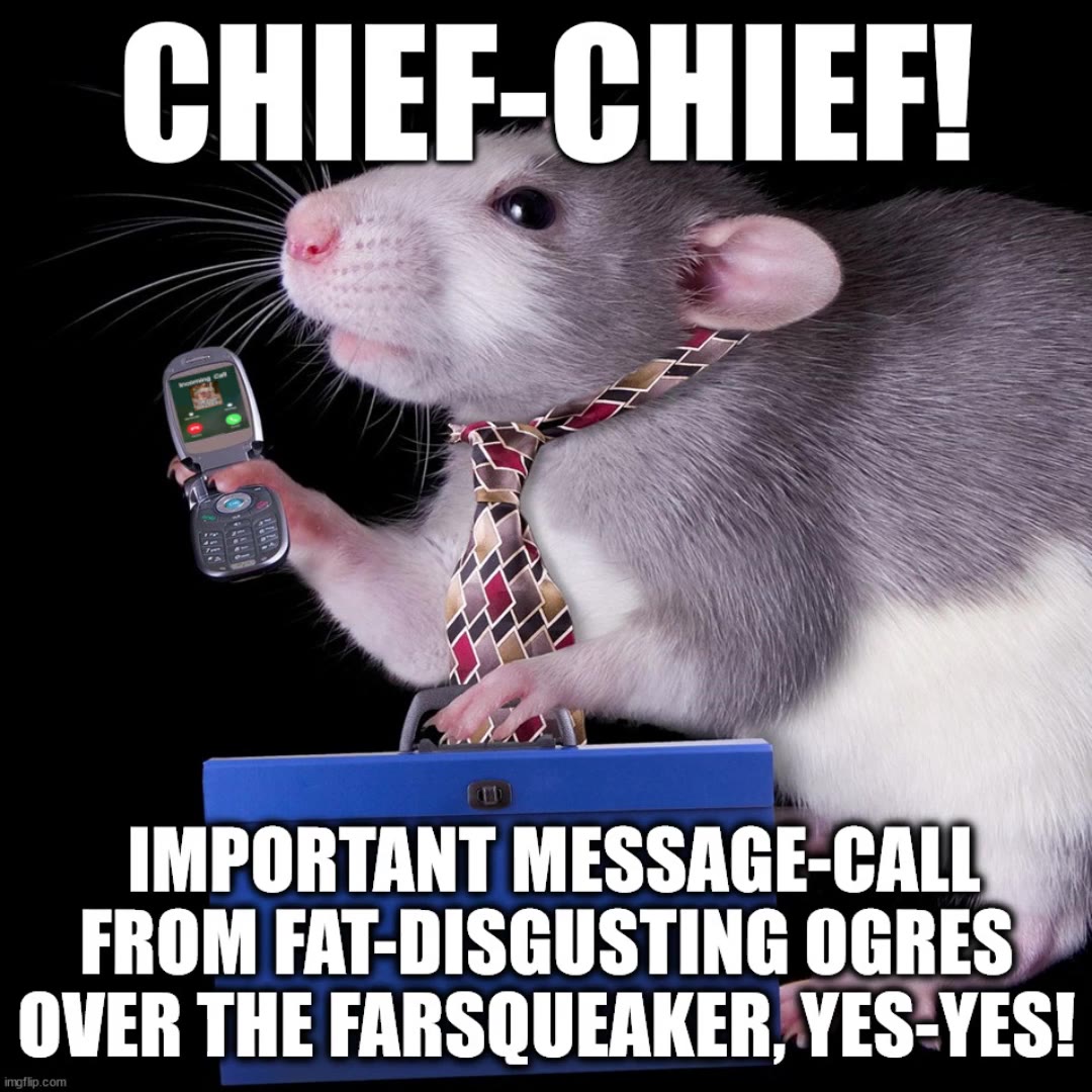 CHIEF-CHIEF! IMPORTANT МЕЗЗАСЕ- САП FROM FAT-DISGUSTING OGRES?” > ~ GREASUS FINALLY : 9 WANTS ТО RETURN МУ—_ LAWNMOWER HE BORROWED-TOOK: Remind Me Message Decline Accept _ PLEASE DISCONNECT. FARSQUEAK