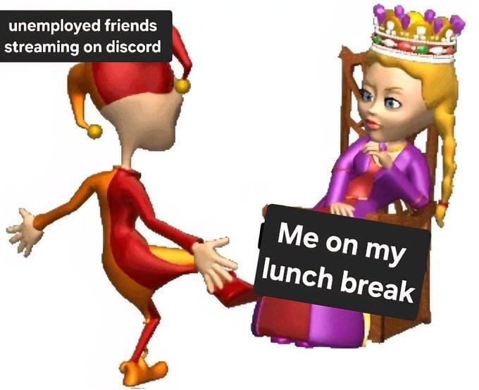 unemployed friends streaming on discord UNCh break