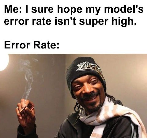 sure hope my model's error rate isn't super high. Error Rate: