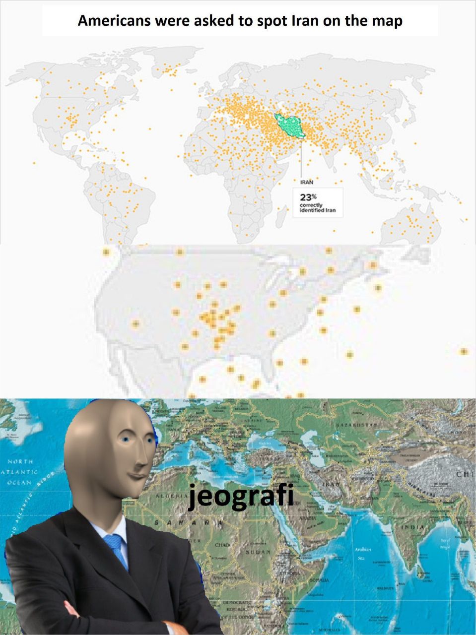 Americans were asked to spot Iran the тар 23% tron