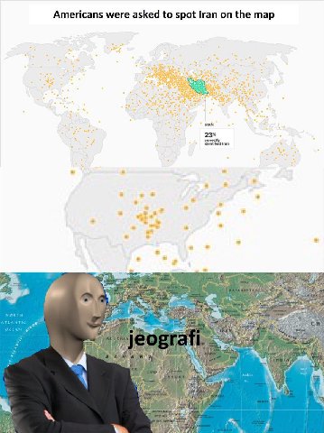 Americans were asked to spot Iran the тар 23% tron