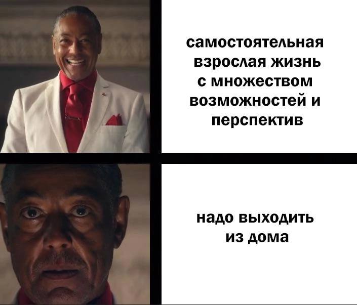 самостоятельная взрослая жизнь с множеством возможностей и перспектив надо выходить из дома