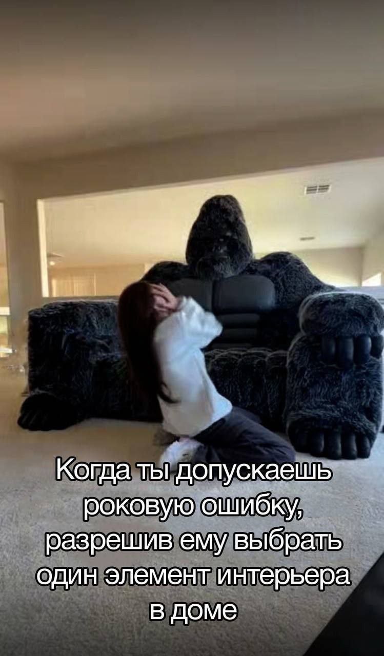 Когда ты допускаешь роковую ошибку, разрешив ему выбрать один элемент интерьера в доме