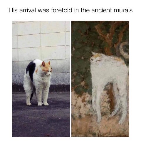 His arrival was foretold in the ancient murals