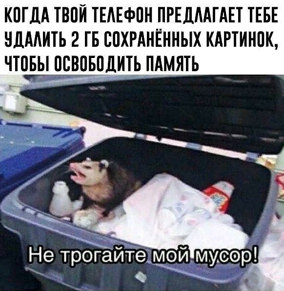 КОГДА ТВОЙ ТЕЛЕФОН ПРЕДЛАГАЕТ ТЕБЕ УДАЛИТЬ 2 КАРТИНОК, ЧТОБЫ ОСВОБОДИТЬ ПАМЯТЬ Не трогайтемой мусор!