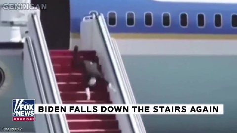 ox! BIDEN FALLS DOWN THE STAIRS AGAIN