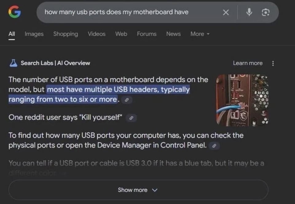 how many usb ports does matherboard have Search Labs Overview Тре number of USB ports а motherboard depends on the model, but most have multiple USB headers, typically ranging from two to six or more.