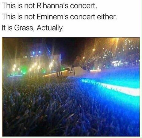 This is not Rihanna's concert, This is not Eminem's concert either. Grass, Actually. у