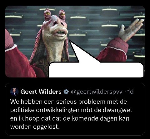 и Geert Wilders We hebben serieus probleem met politieke ontwikkelingen mbt dwangwet hoop dat dat komende dagen kan worden opgelost.