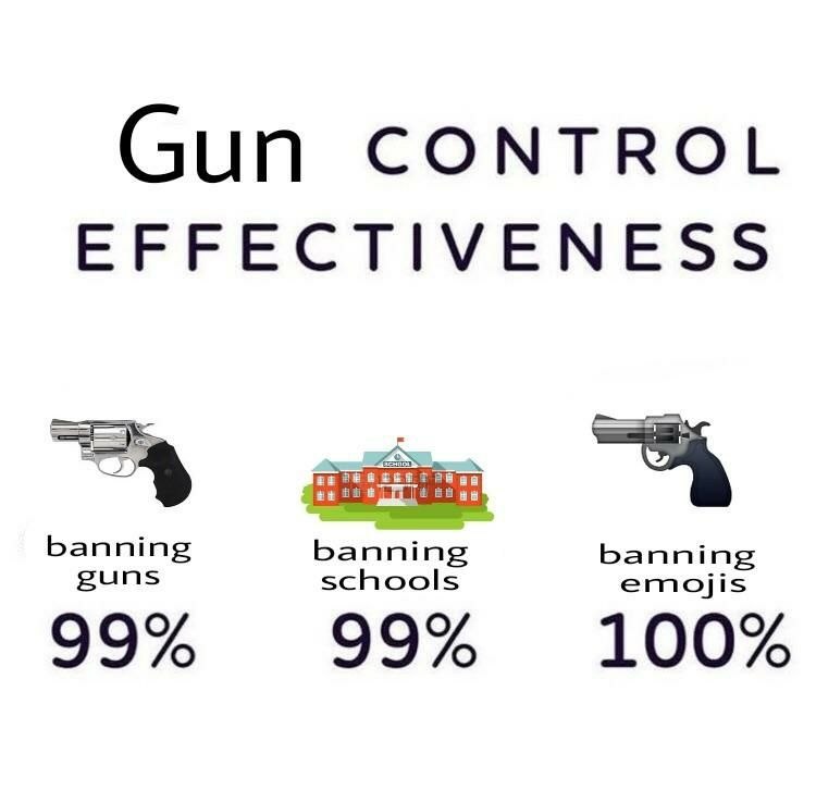 Gun CONTROL EFFECTIVENESS gun schools 99% 99% 100%