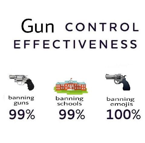 Gun CONTROL EFFECTIVENESS gun schools 99% 99% 100%