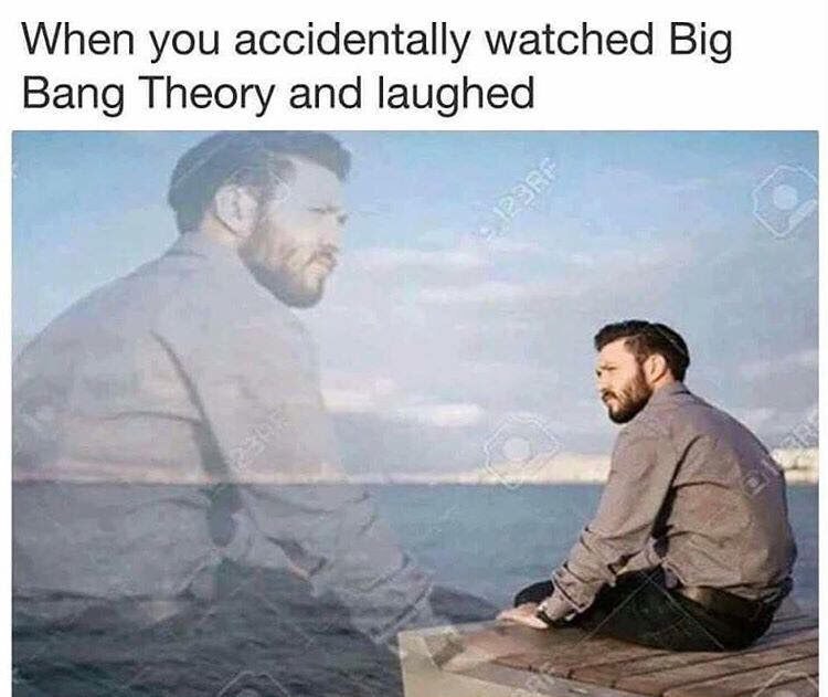 When you accidentally watched Big Bang Theory and laughed