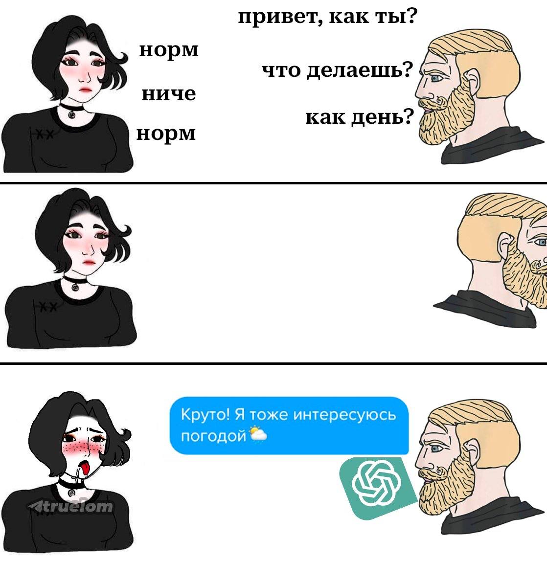 привет, как ты? норм что делаешь? ниче как день? норм погодой"