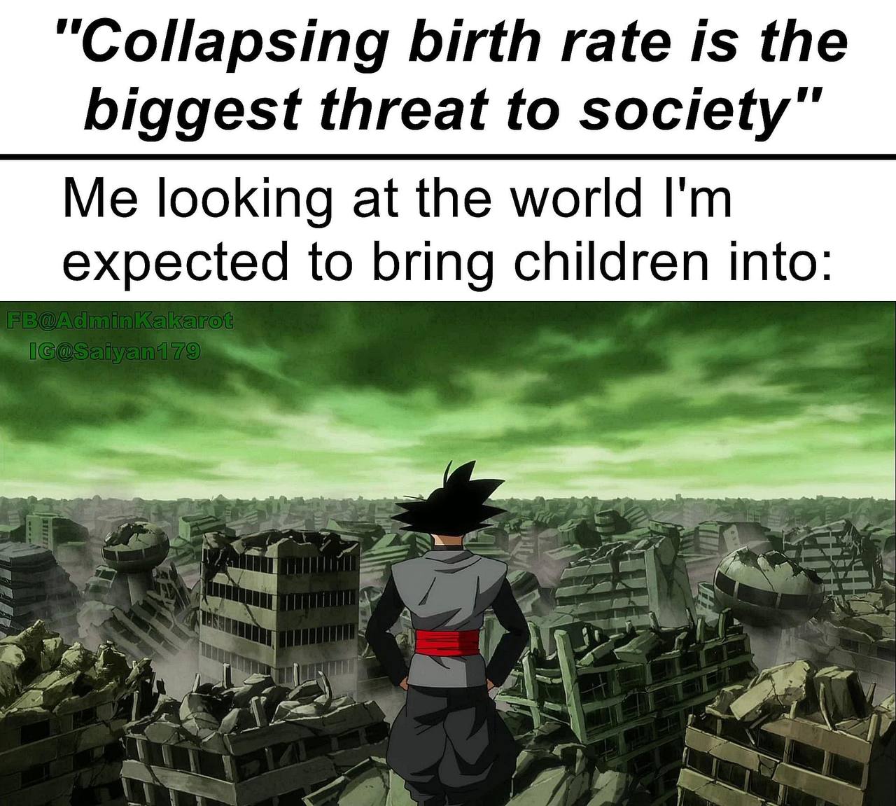 “Collapsing birth rate is the biggest threat to society" Me looking at the world expected to bring children into: